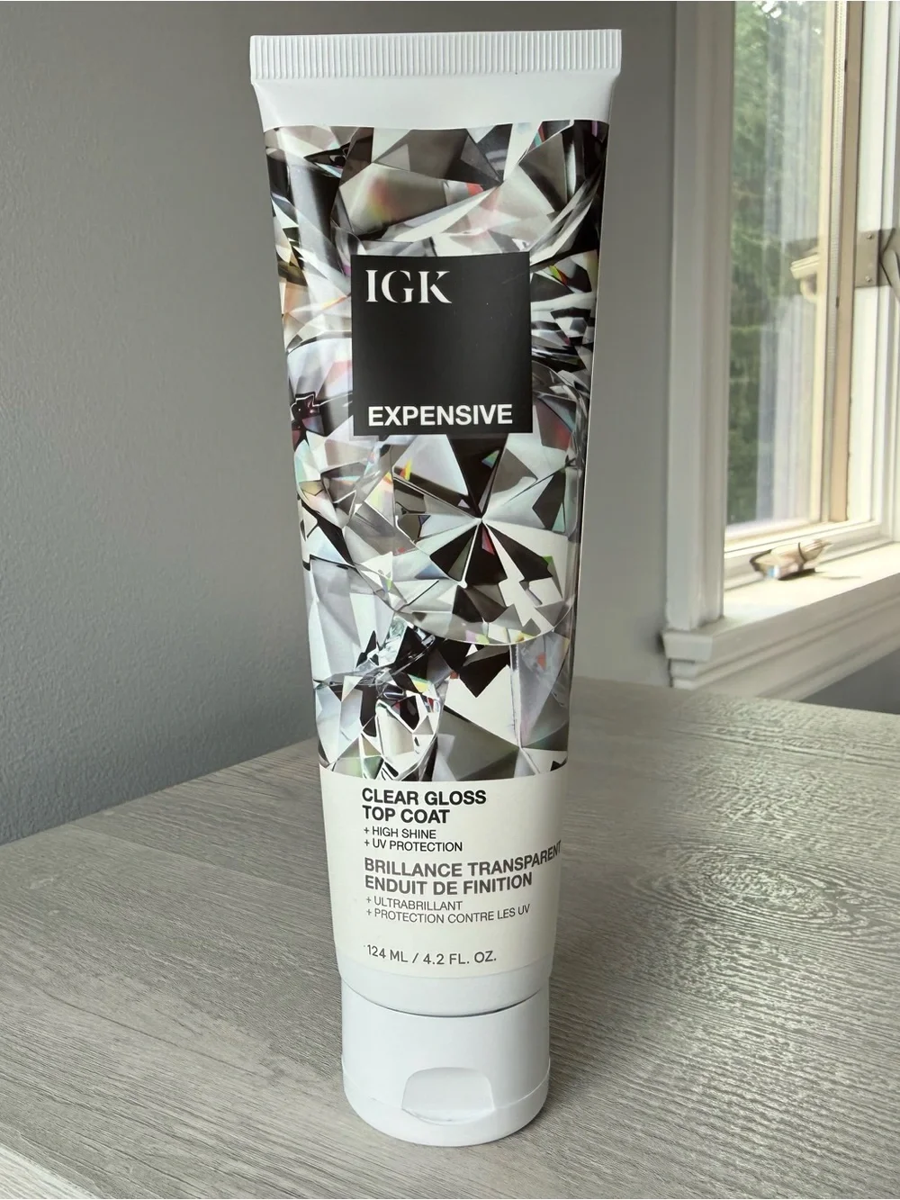 IGK Expensive Clear Gloss Top Coat — Clear High-Shine Finish